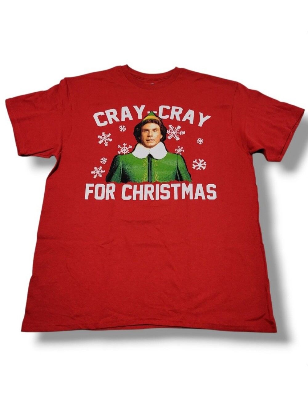 Elf Movie T-Shirt Size Large L Buddy The Elf Cray Cray For Christmas Graphic Tee